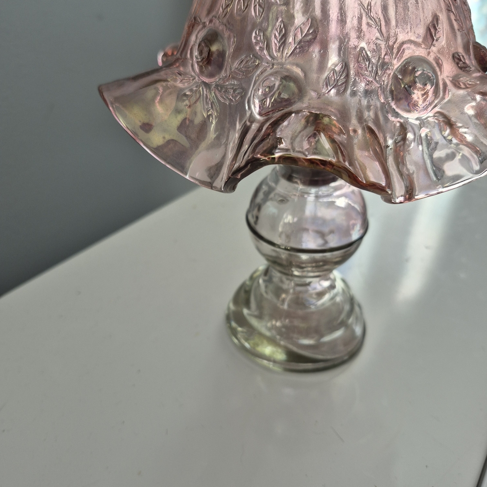 Fenton Iridescent Pink Glass Table Lamp
